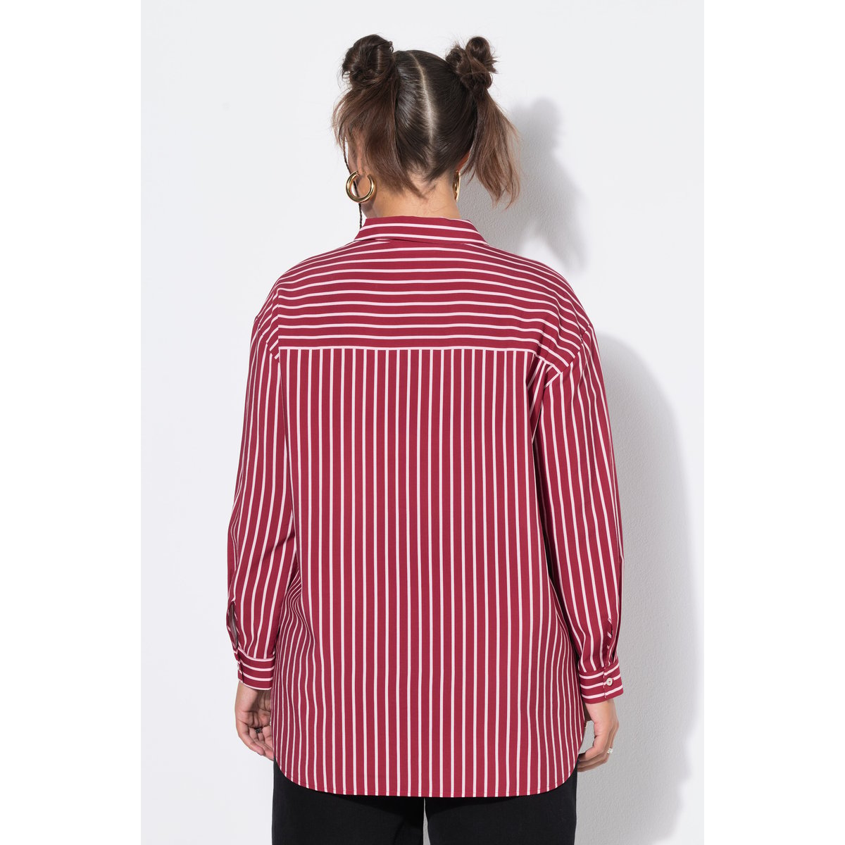 Chemisier à rayures, coupe oversize rouge foncé, STUDIO UNTOLD