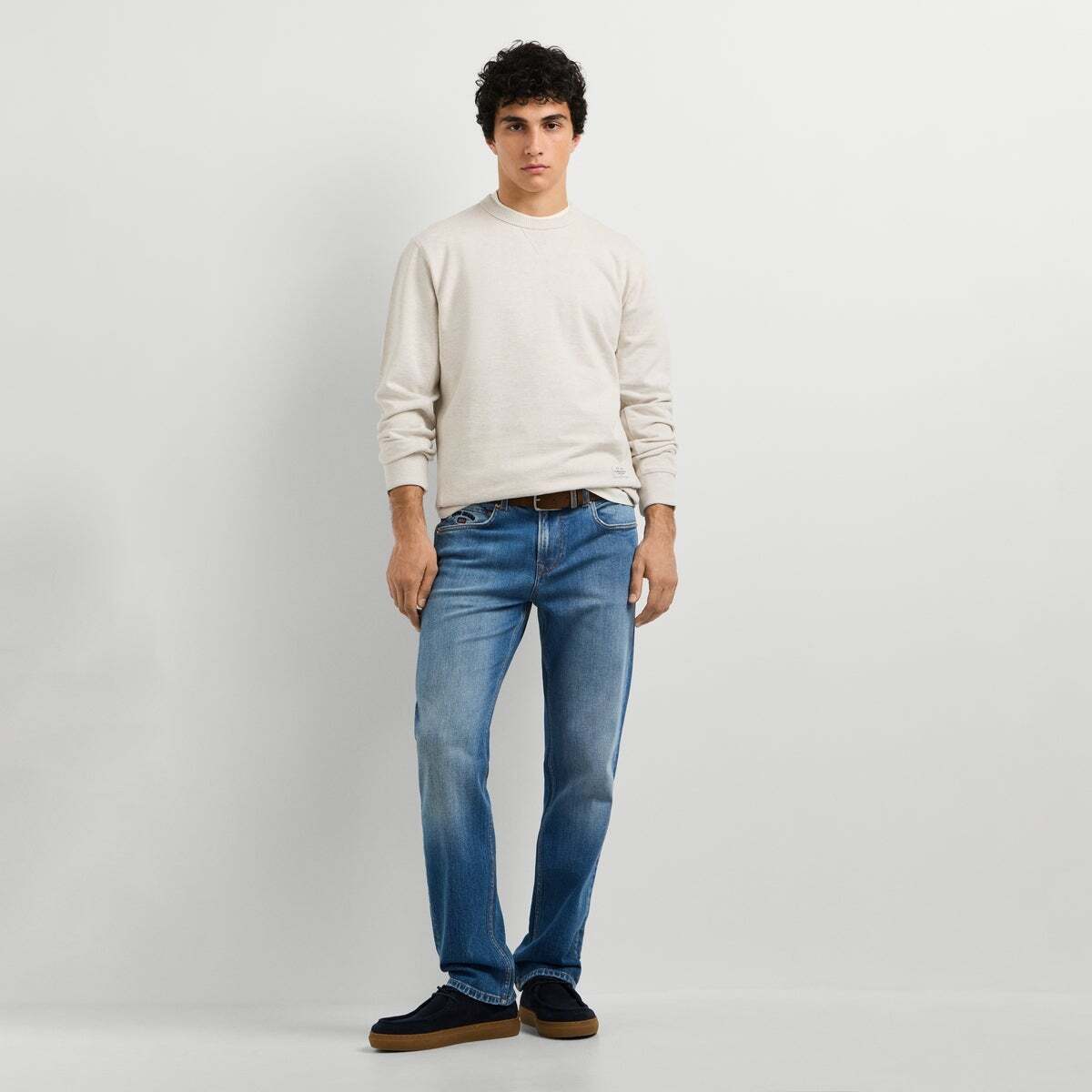 Sweat-Shirt Coupe Regular À Col Rond blanc ivoire, PEPE JEANS