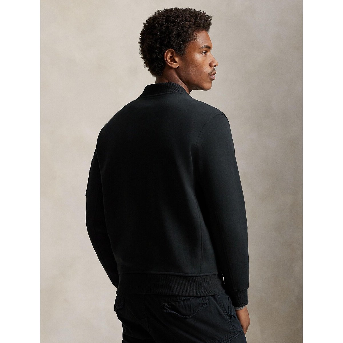 Jacke mit Reissverschluss aus Double Knit Tech schwarz, POLO RALPH LAUREN