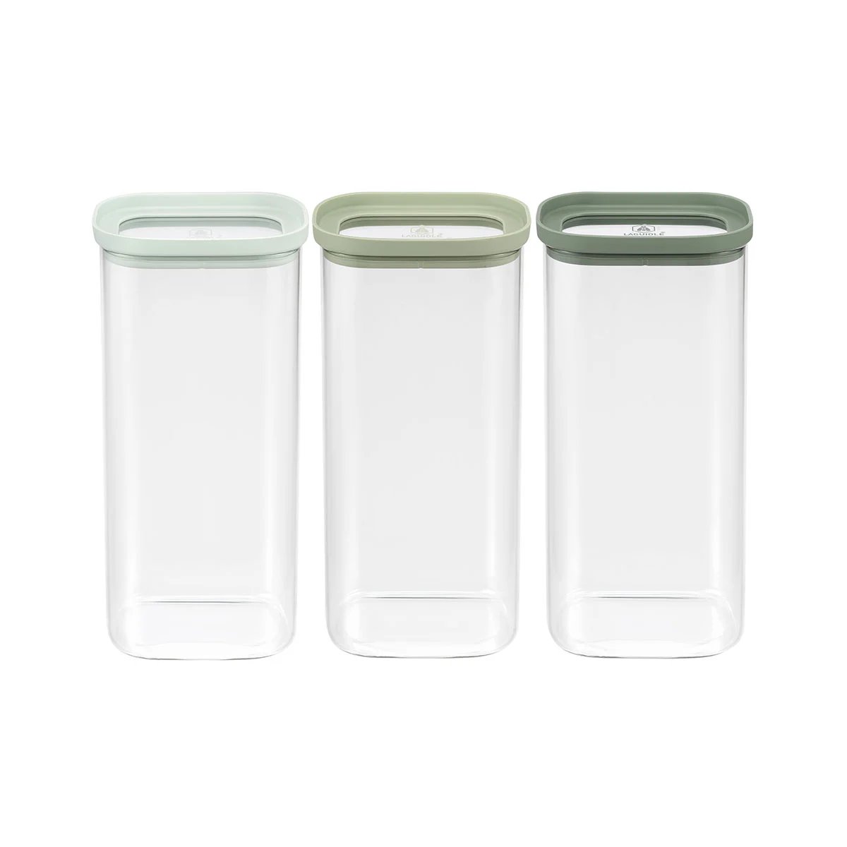 Lot de 3 bocaux en verre 2000 ml - Pure vert, LAGUIOLE CUISSON