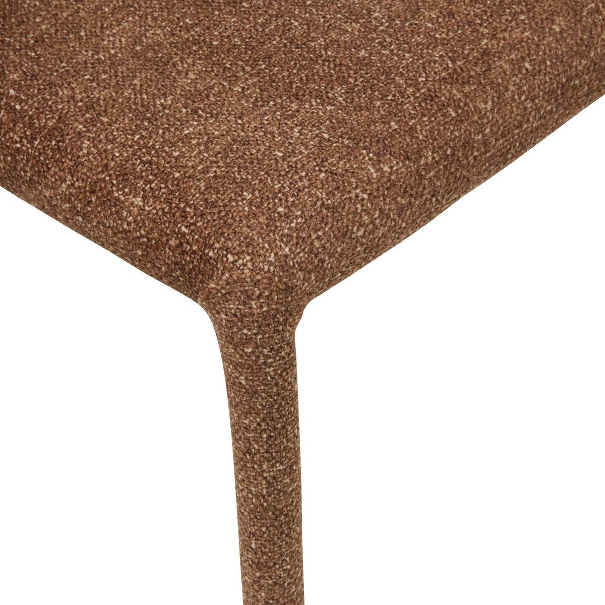 Lot de 2 chaise en tissu structure acier ALMEE marron, ATMOSPHERA