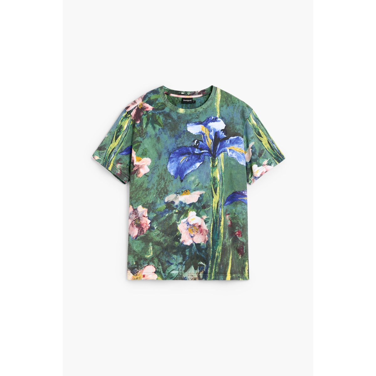 T-shirt à fleurs bleu, DESIGUAL