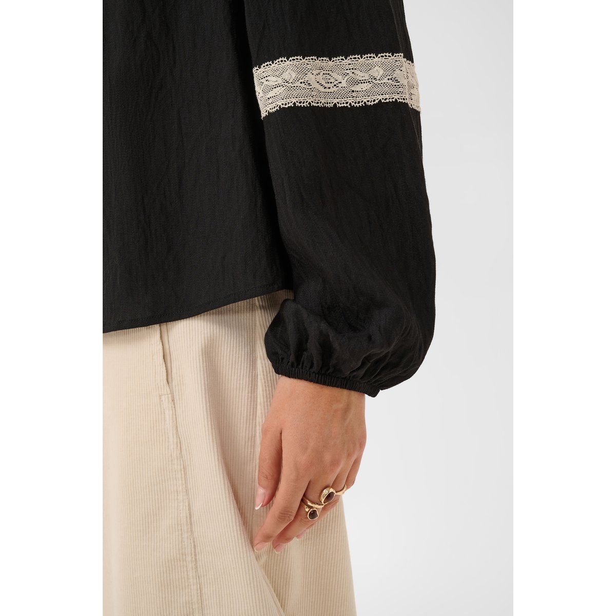 Blouse à manches longues noir pitch black, CREAM