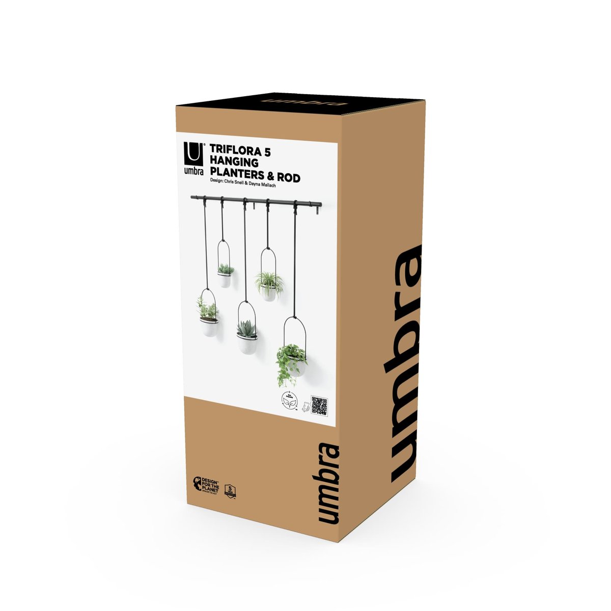 Porte-plantes suspendu TRIFLORA noir, blanc, UMBRA