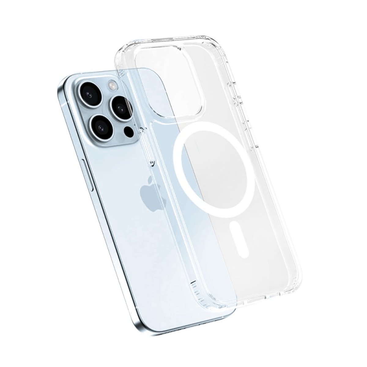 Coque Anti-choc compatible Magsafe pour iPhone 13 Pro Max Transparente + 2 protections écran et 2 protections objectif caméra transparent, EVETANE