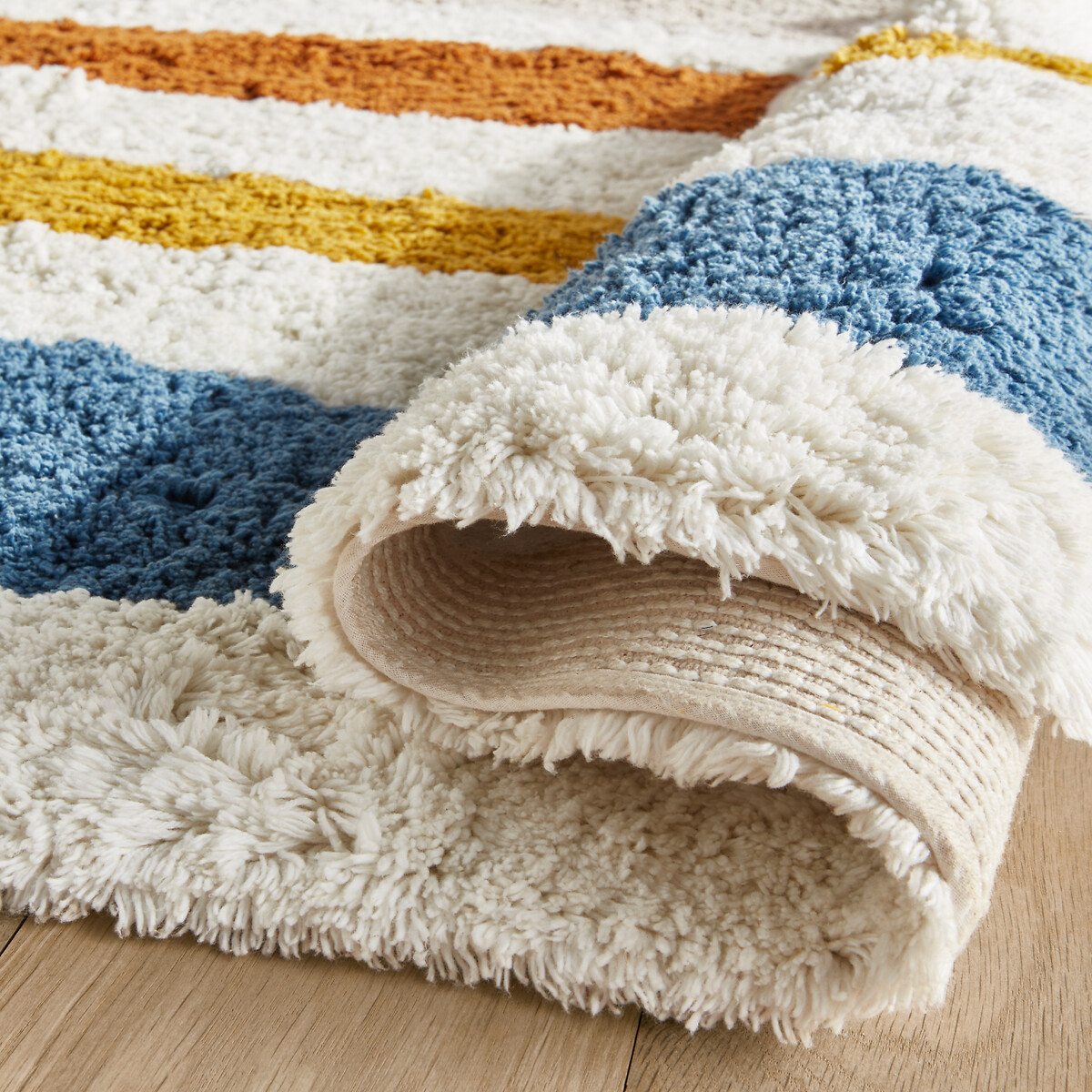 Strat Striped Organic Cotton Child's Rug multi-coloured, AM.PM