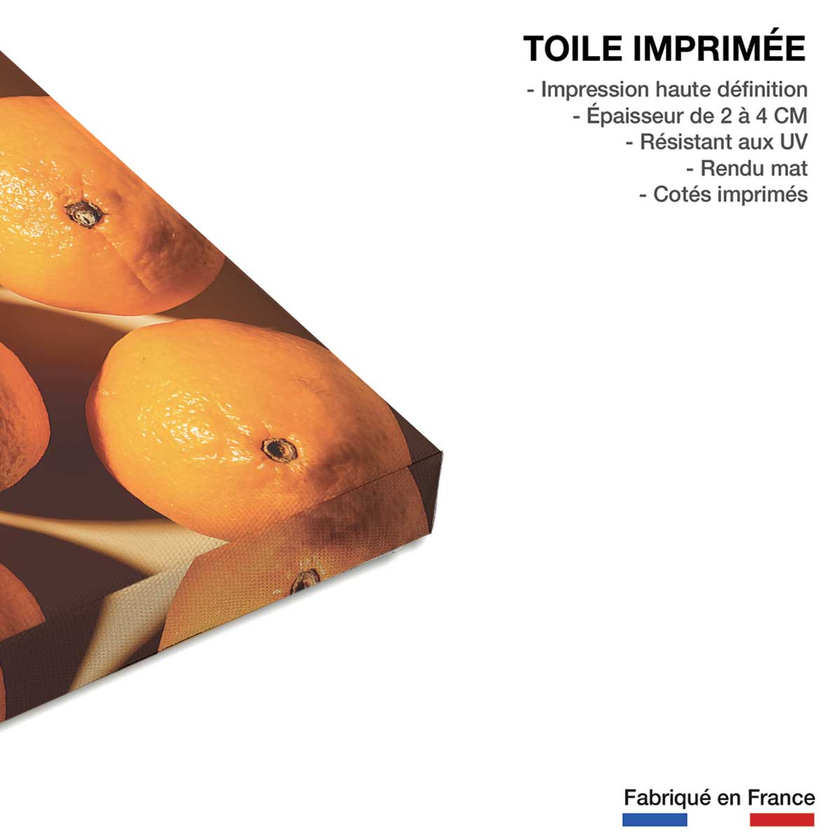 Tableau cuisine orange vitaminée toile imprimée, HEXOA