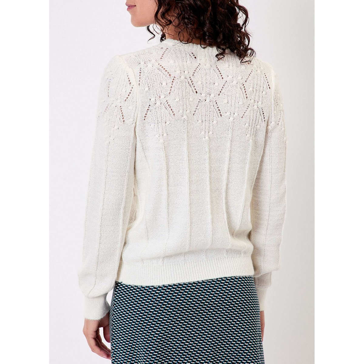 Gilet maille douce col rond GIZIA ecru, PRINCESSE NOMADE