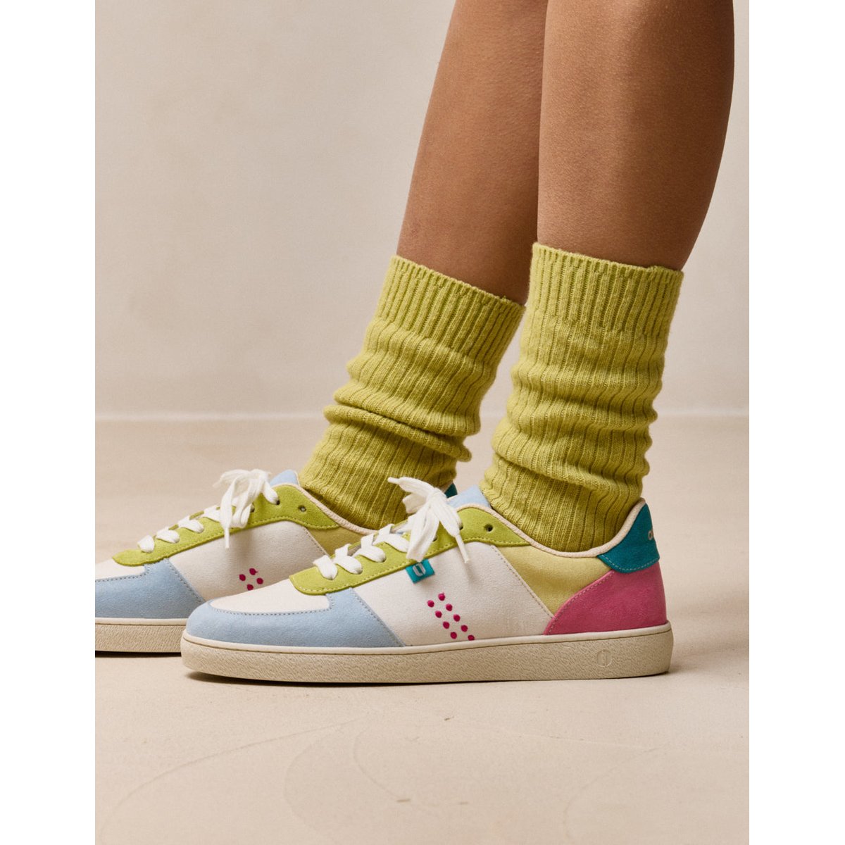 Baskets basses MARIE ciel citron pistache, ODAJE