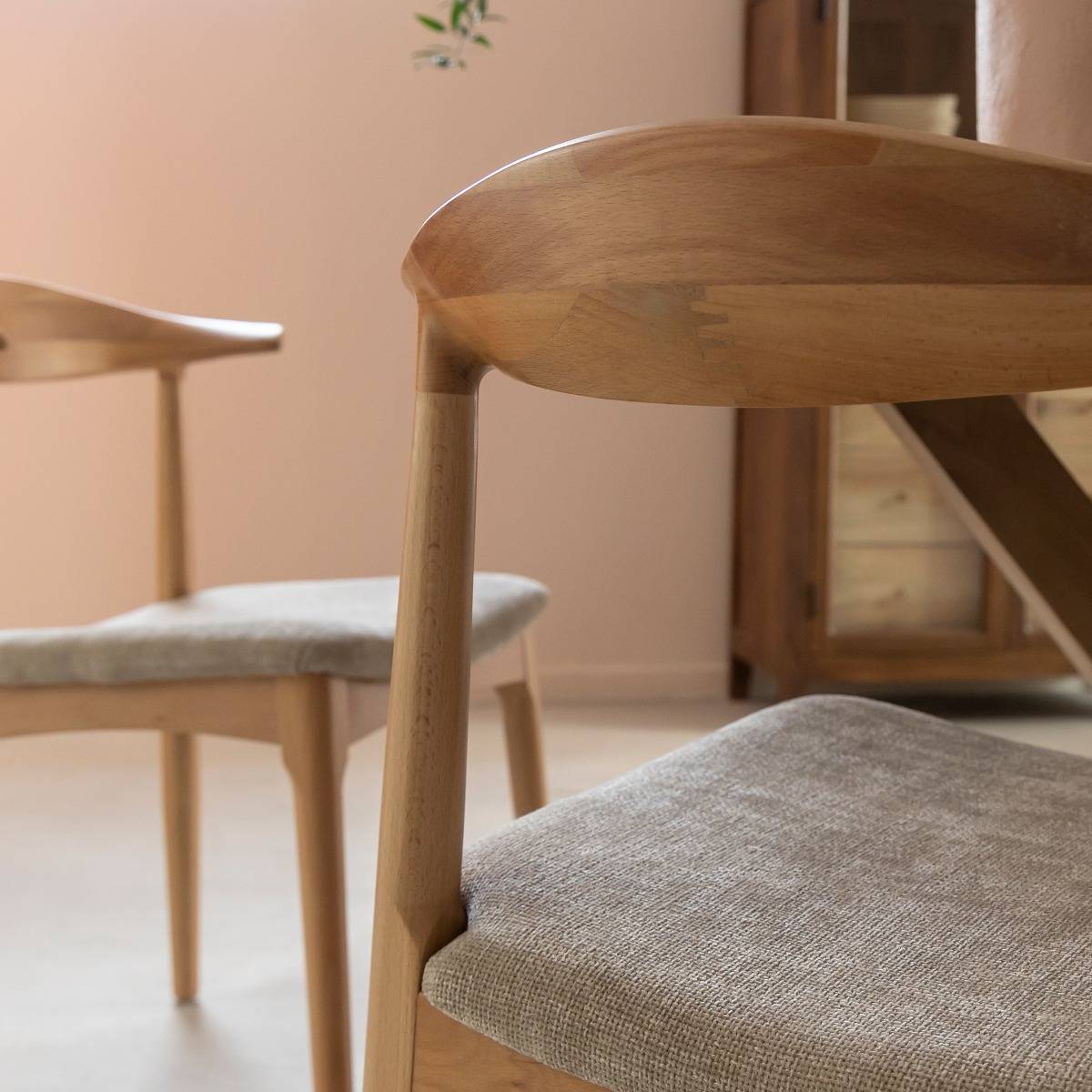 Lot de 2 chaises en bois d'hêtre ALINE bois clair, MADE IN MEUBLES 