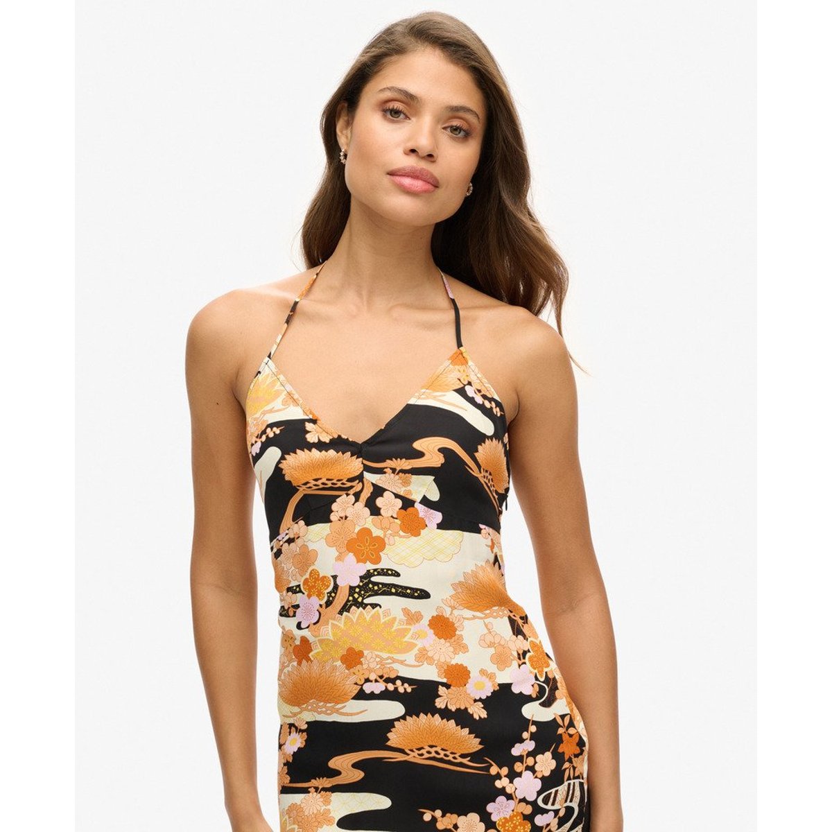 Robe nuisette mi-longue imprimée doré goshodoki, SUPERDRY