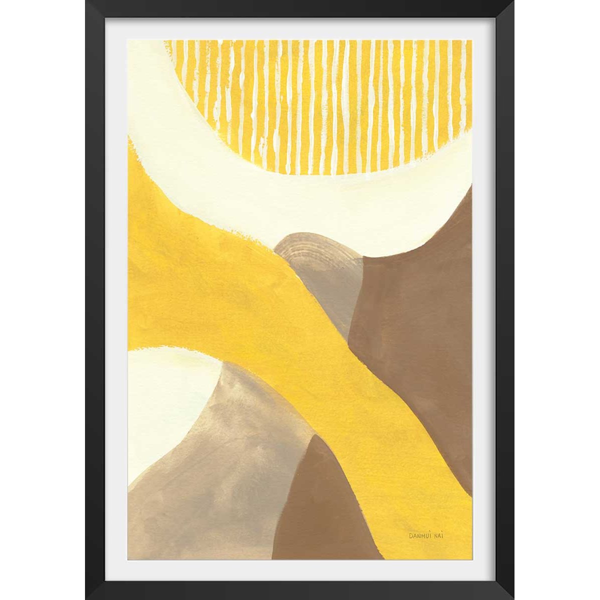 Affiche deco Terres du sud affiche + cadre en bois - noir, HEXOA
