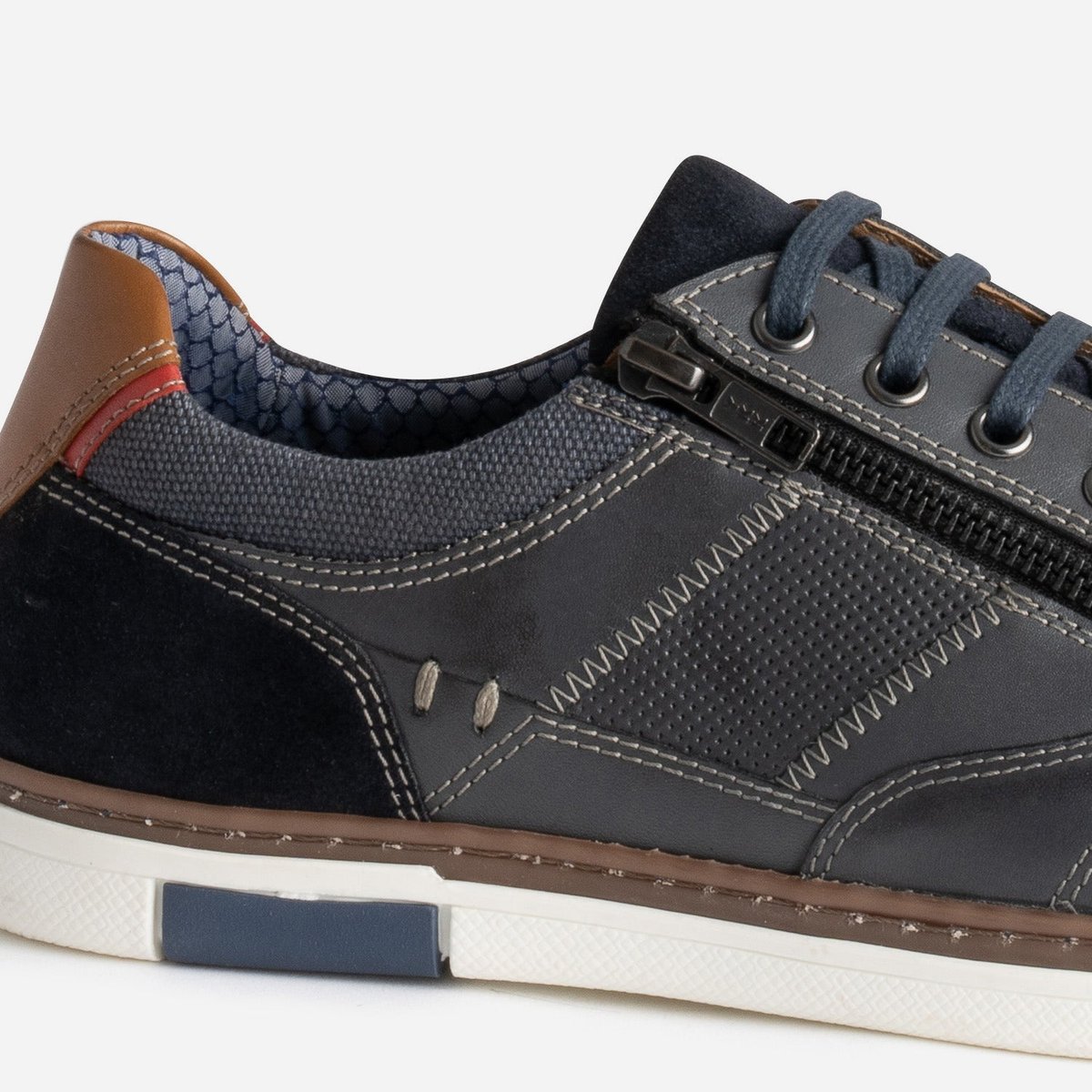 Basket en cuir DONISI marine, ERAM