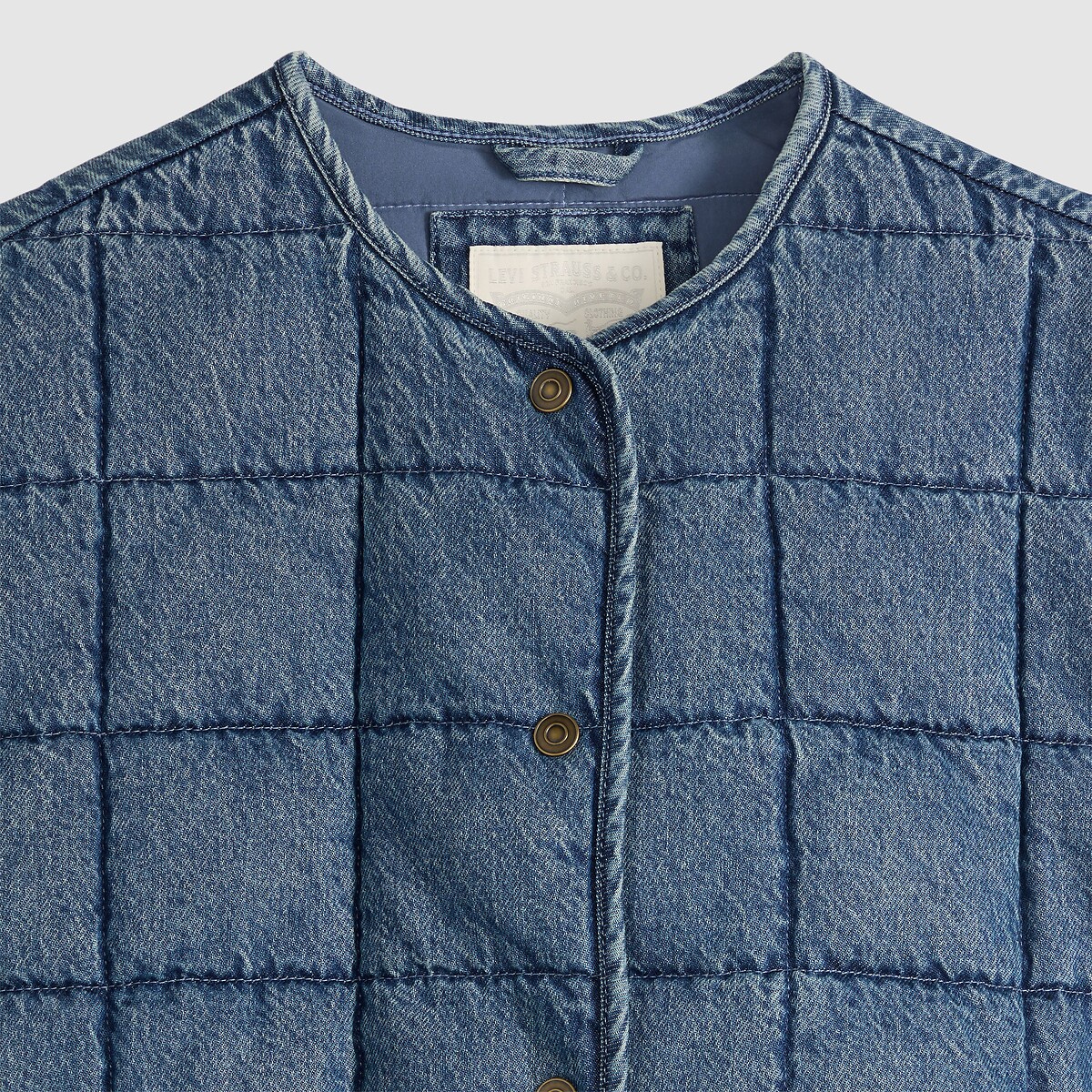 Doudoune courte col rond en denim denim, LEVI'S