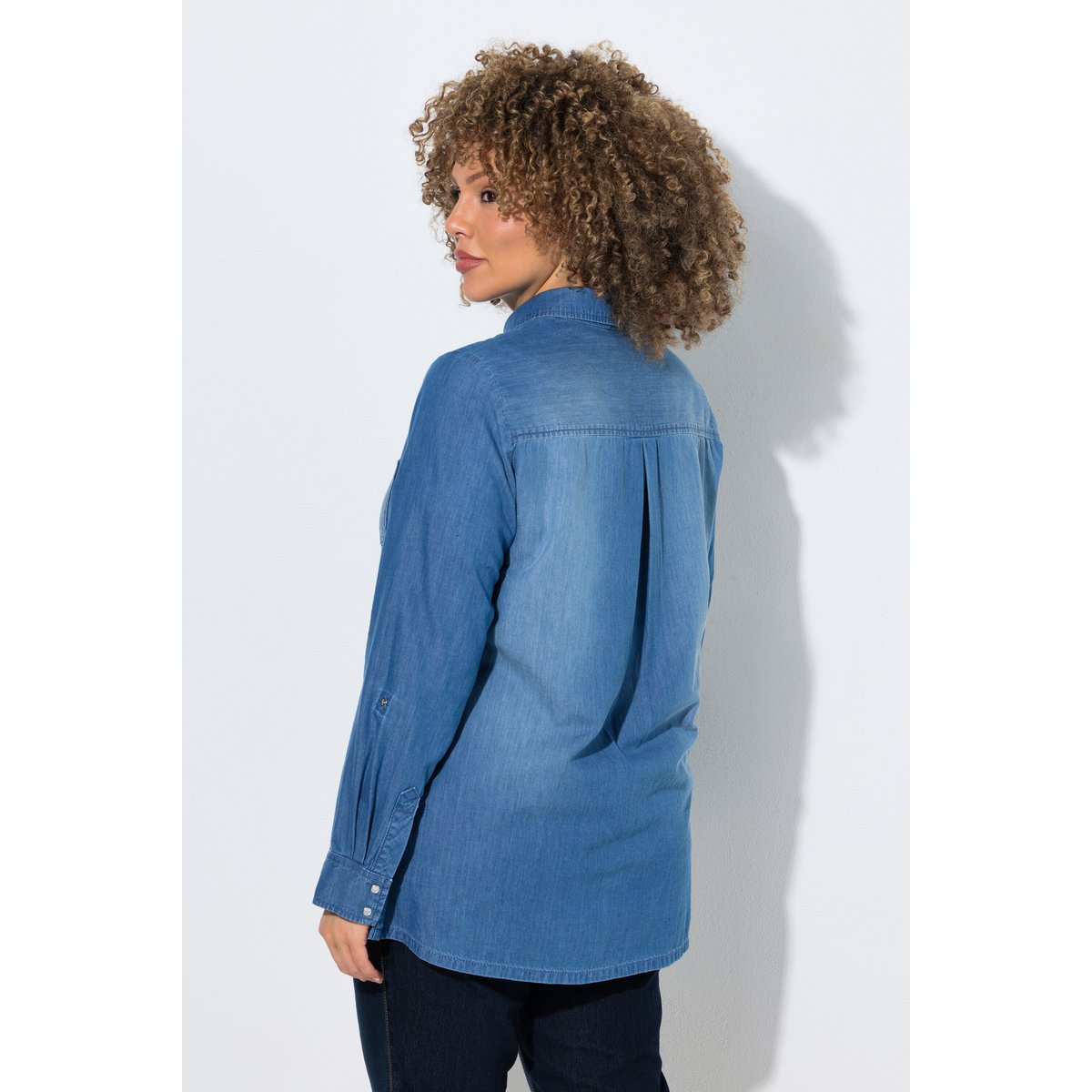 Chemisier en jean, col chemise bleu jean, ULLA POPKEN