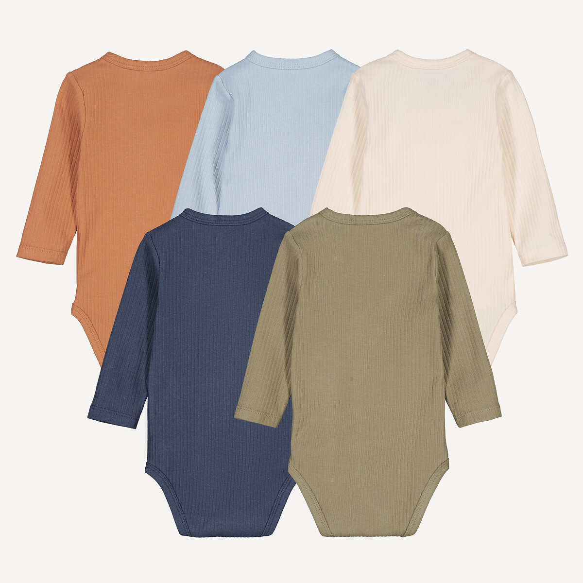 Pack of 5 Newborn Long Sleeve Bodysuits assorted, LA REDOUTE COLLECTIONS