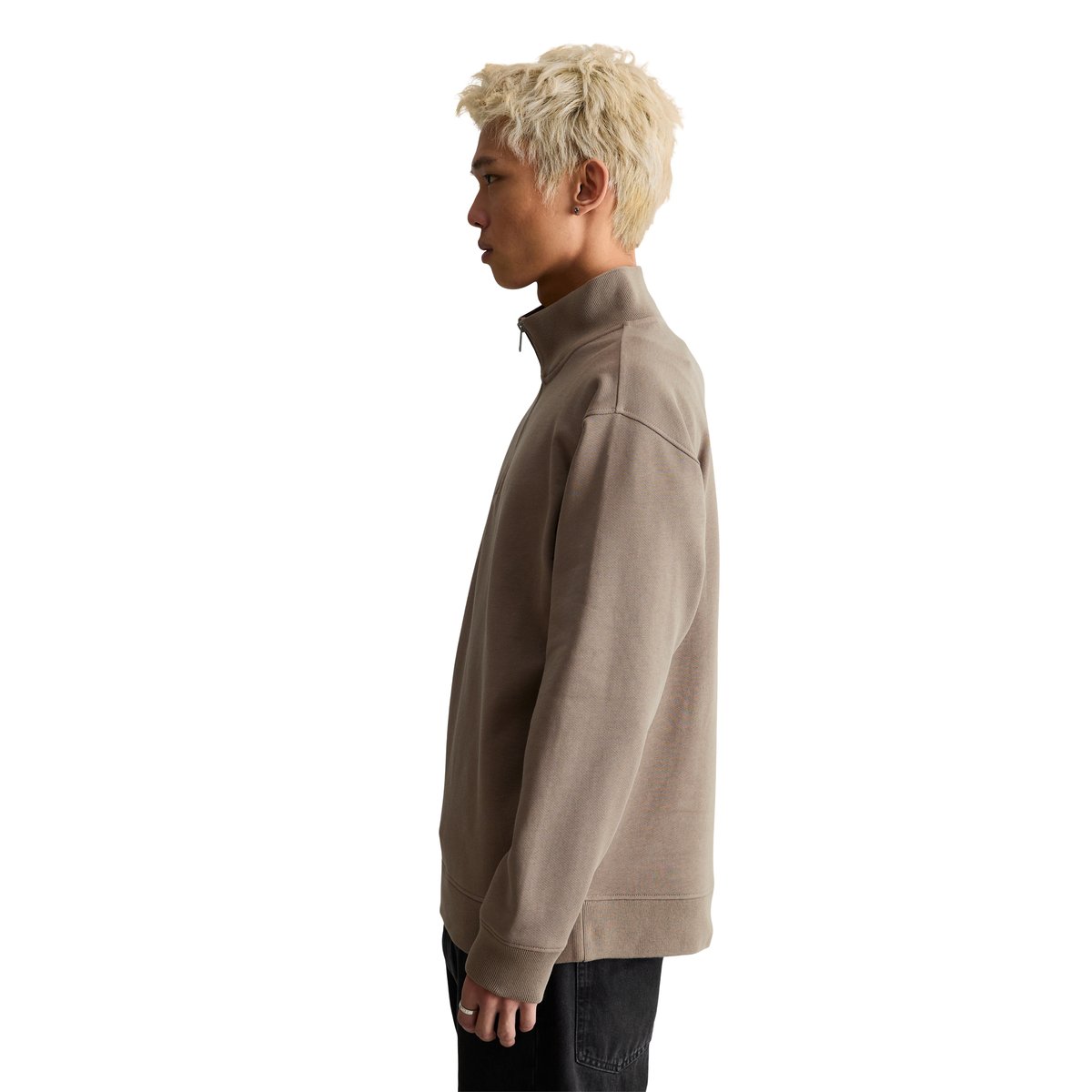 Sweat-Troyer relaxed en coton bio marron, MARC O’POLO DENIM