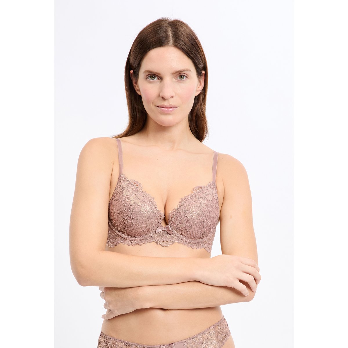 Soutien-gorge N°2 - Le push up plongeant SUCCESS taupe, ETAM