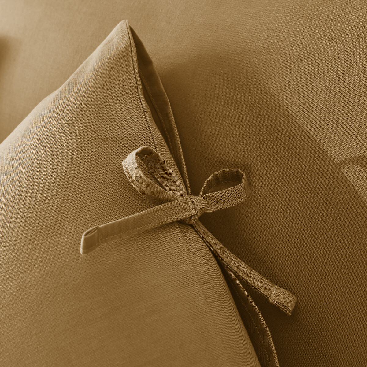 Funda de almohada anudada de algodón liso, Scenario bronce , LA REDOUTE INTERIEURS
