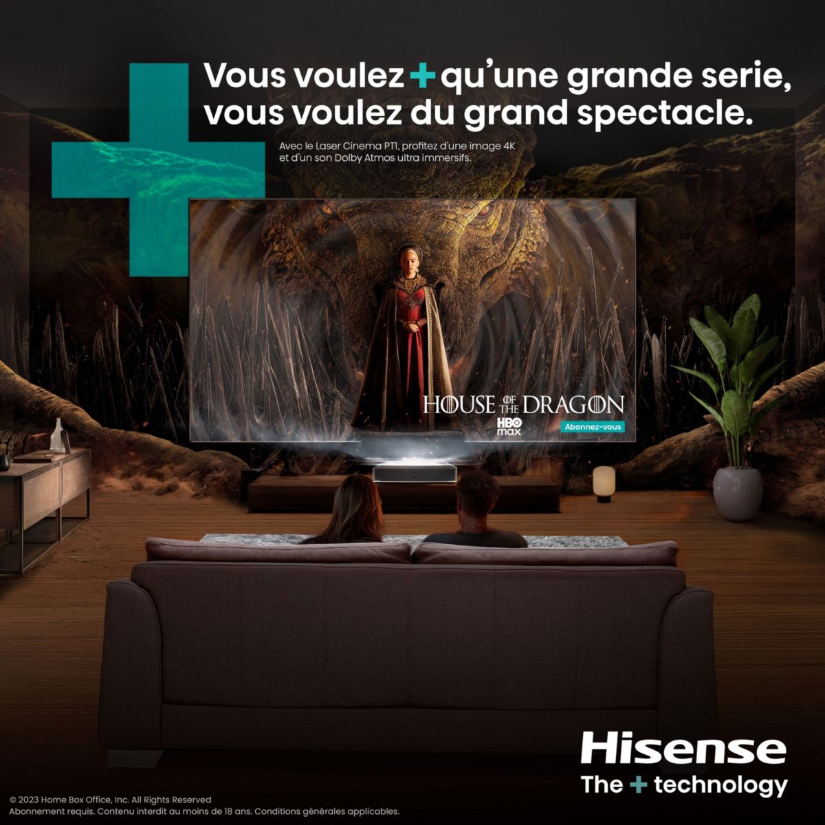 Vidéoprojecteur home cinéma Laser Cinema PT1 noir, HISENSE