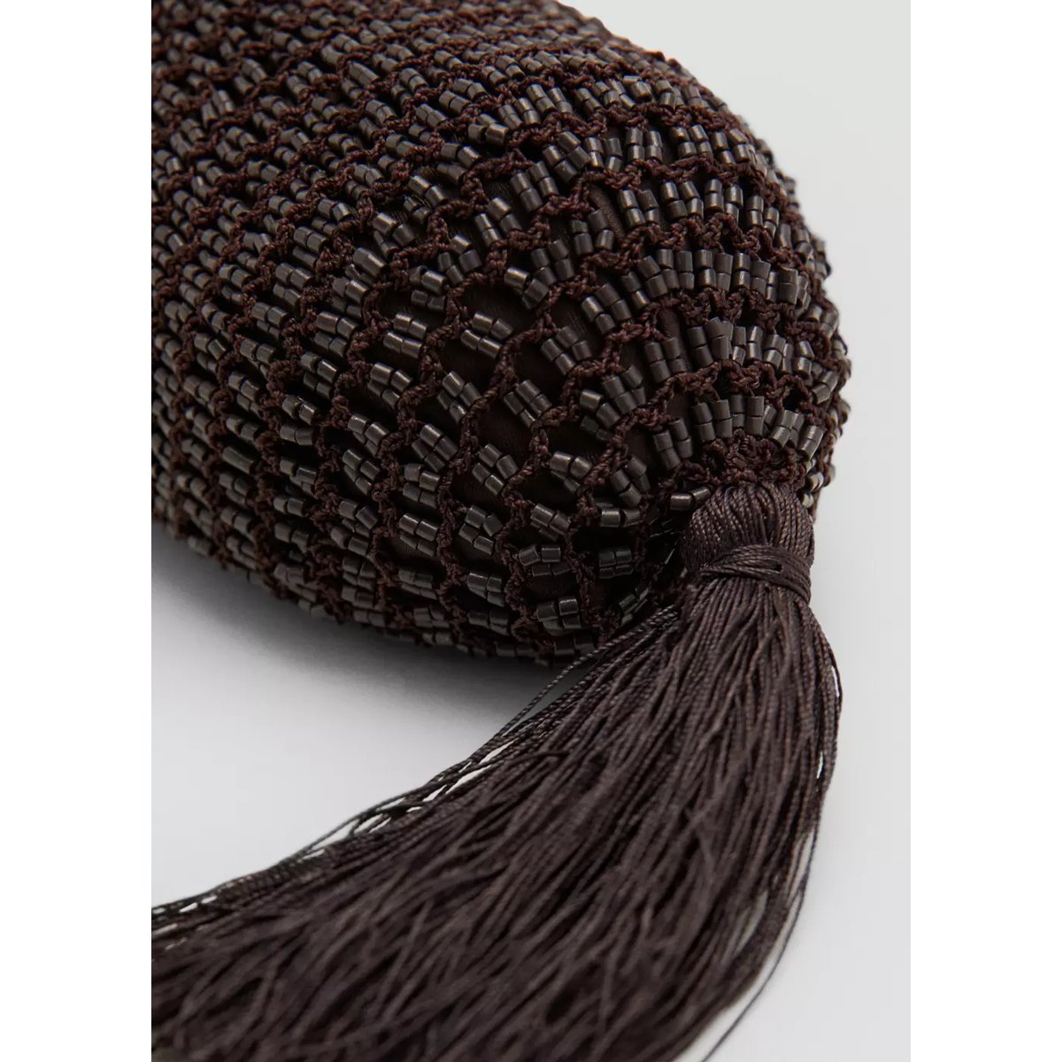 Sac à main perles chocolat, MANGO
