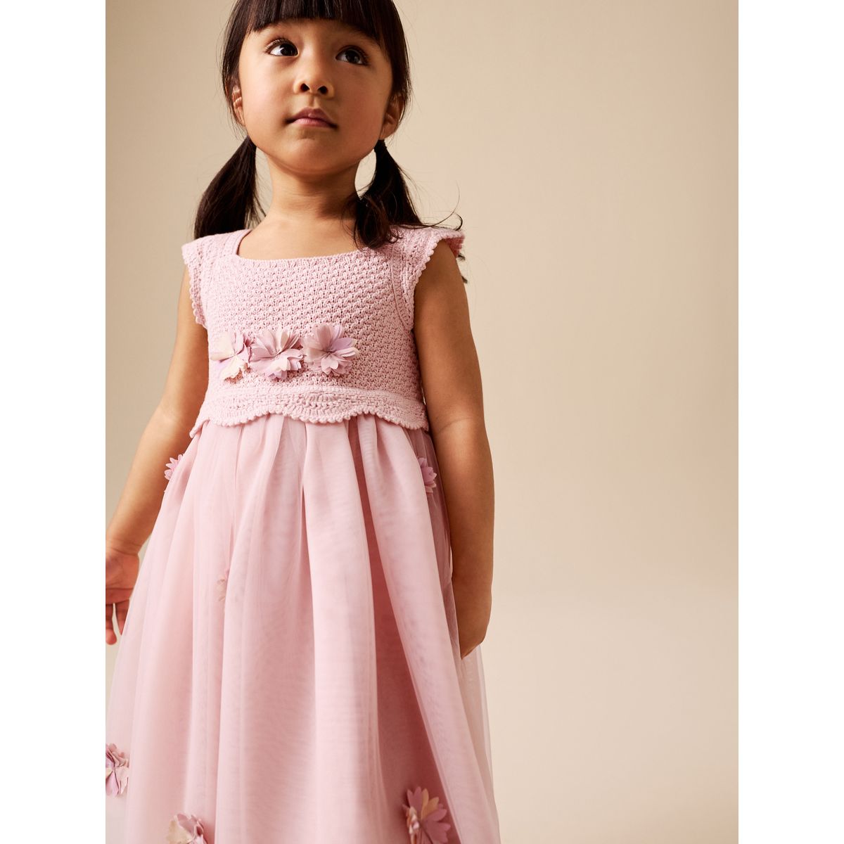 Robe grandes occasions à fleurs rose, NEXT