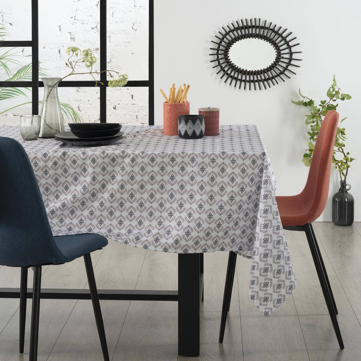 Nappe rectangulaire anti-tâche HINDI bleu, ATMOSPHERA