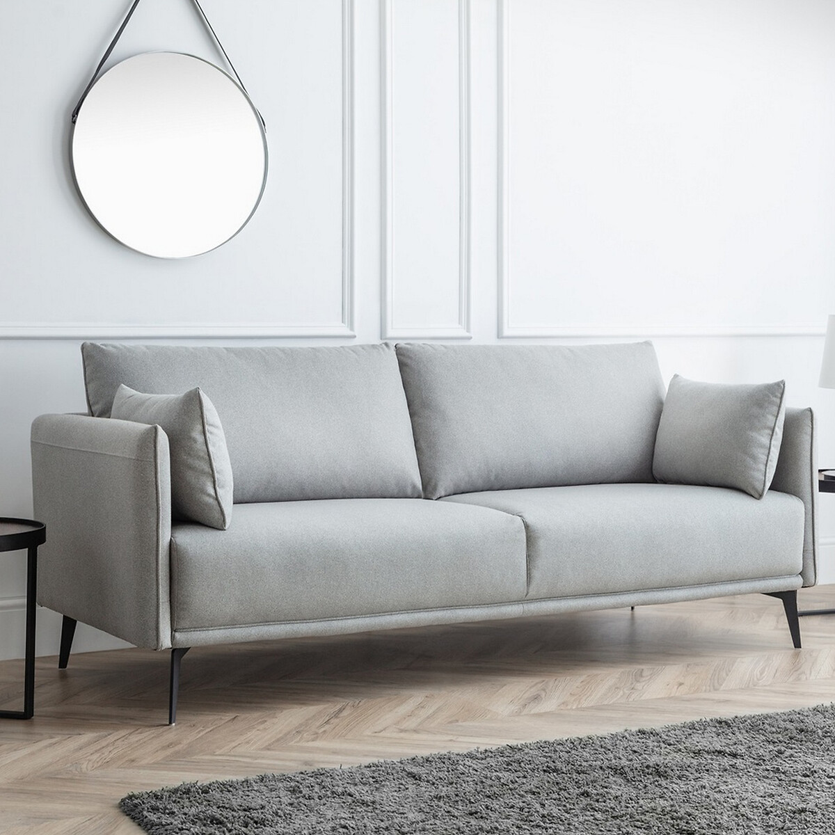 Roux Cosy Twill 3 Seater Sofa grey, SO'HOME
