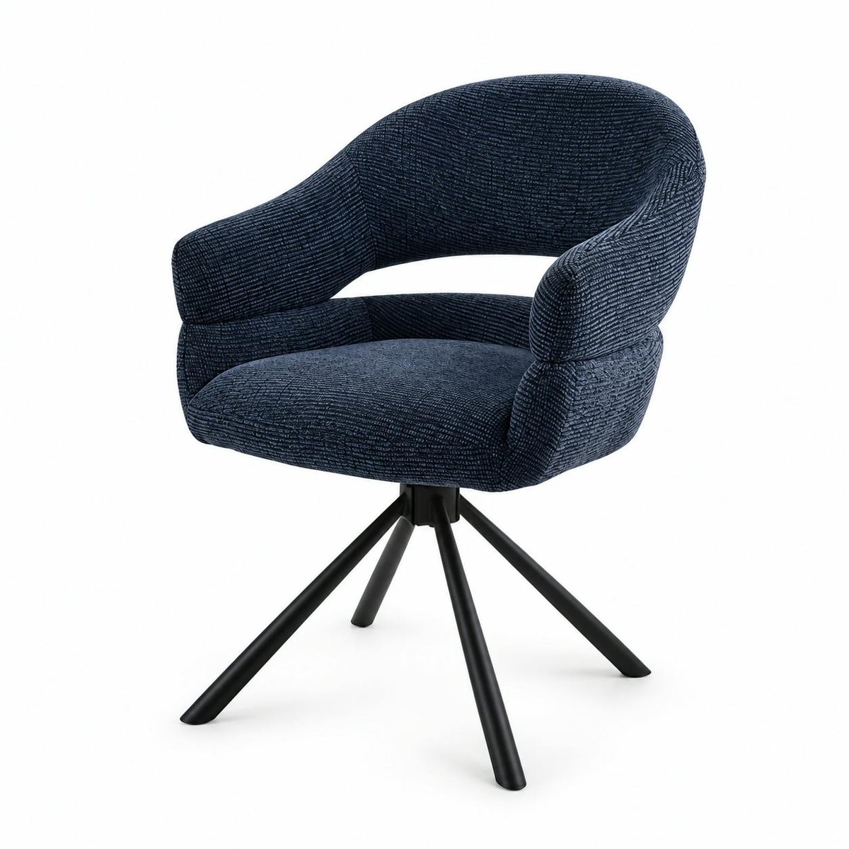 Fauteuil de table pivotant à dos ouvert (lot de 2) IENA bleu, PIER IMPORT