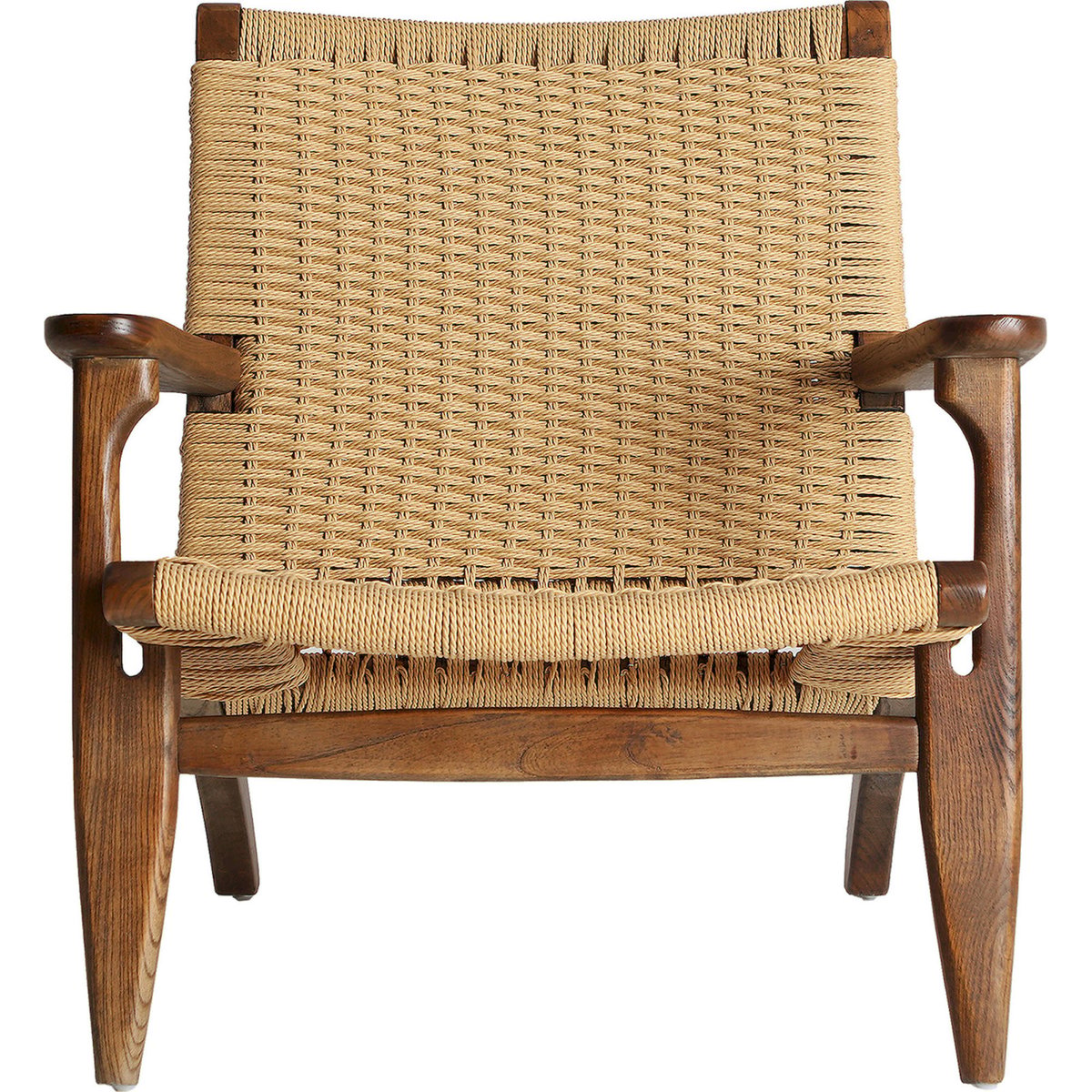 Fauteuil bohème en orme et corde VACIO brun et brun clair, RECOLLECTION