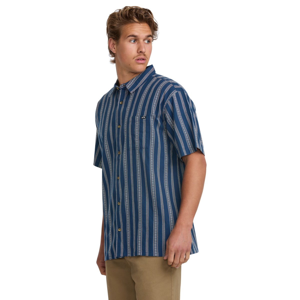 Chemise manches courtes SUNDAYS JACQUARD bleu midnight, BILLABONG
