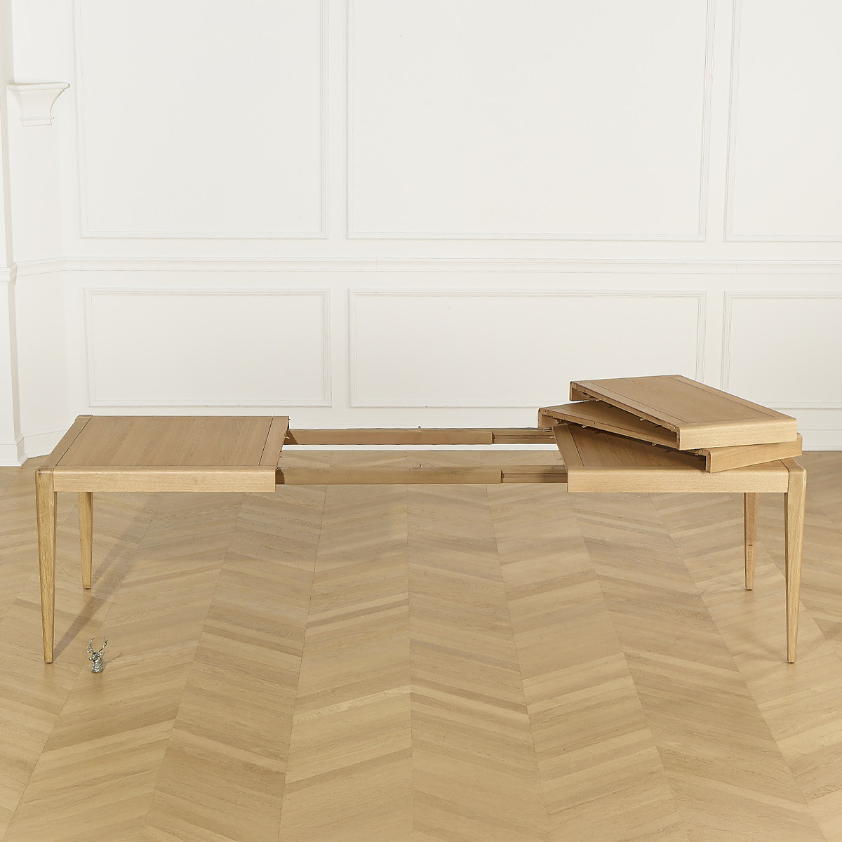 Table à manger aux angles arrondis 12 couverts en chêne, 280 x 100 cm TENNESSEE beige, ROBIN DES BOIS
