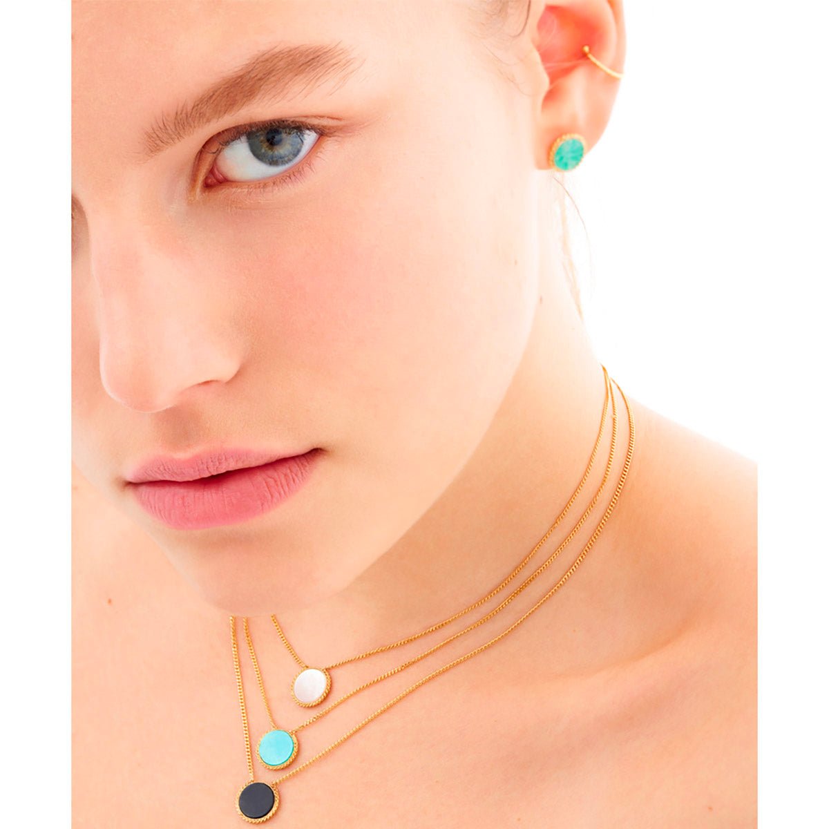 Collier doré turquoise - lady bleu, CAROLINE NAJMAN