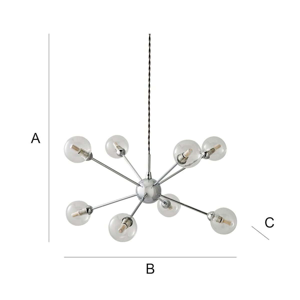 Syd 70's Style Globe Light with LED Bulbs silver-coloured, ÉDITÉ
