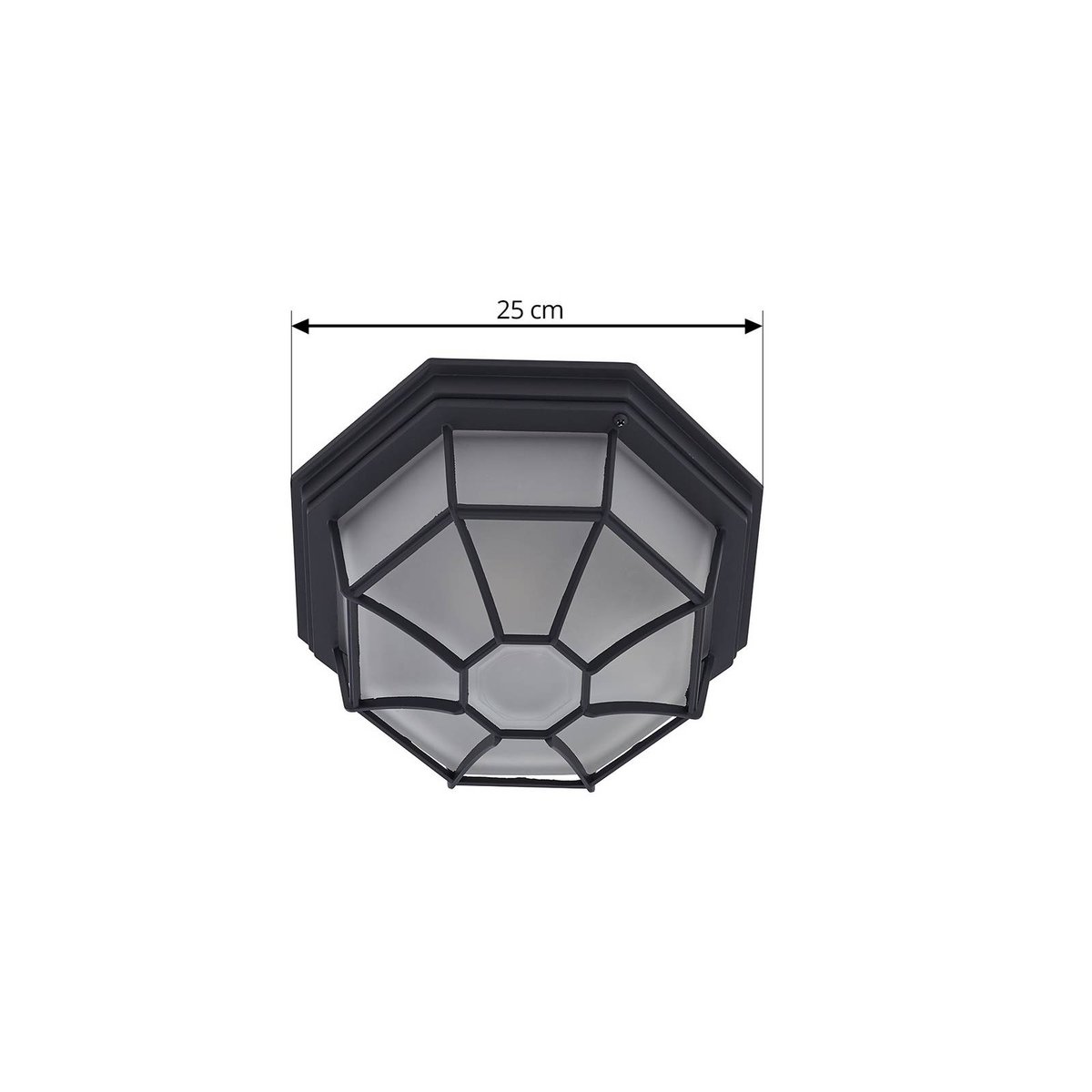 Plafonnier en aluminium moderne, Idril gris foncé, opale, LINDBY