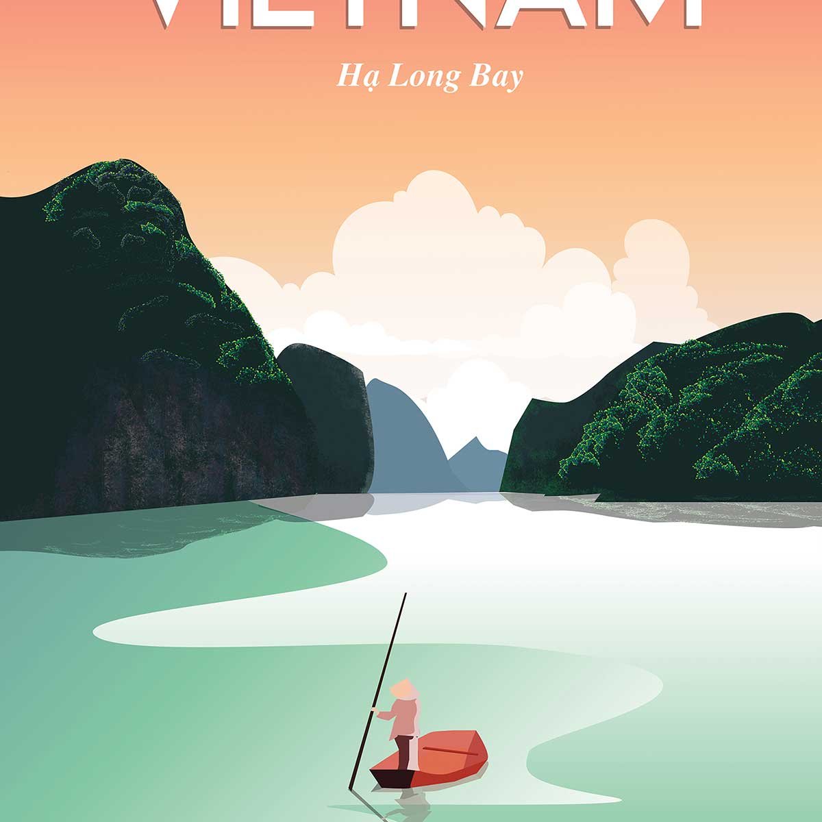 Tableau voyage Vietnam Baie Halong tableau alu dibond, HEXOA