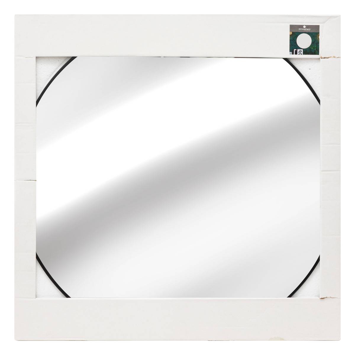Miroir rond design cadre métal fin 76cm ALICE noir, ATMOSPHERA