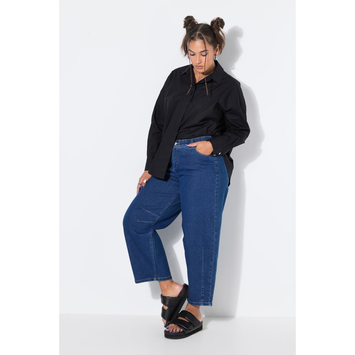 Jean Barrel 5 poches, jambe Wide Ballon bleu jean, STUDIO UNTOLD