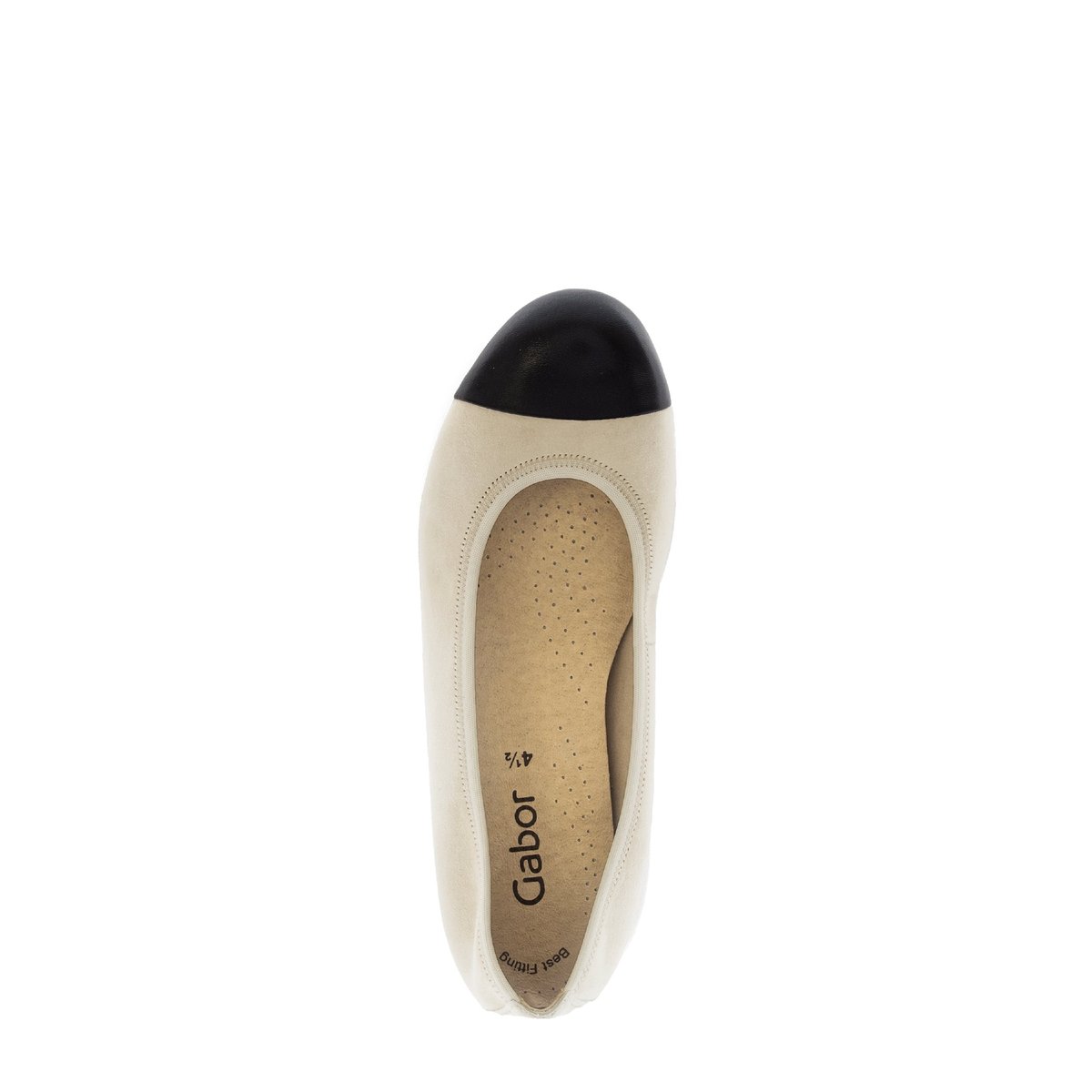 Ballerines en cuir à talon décroché beige velours, GABOR