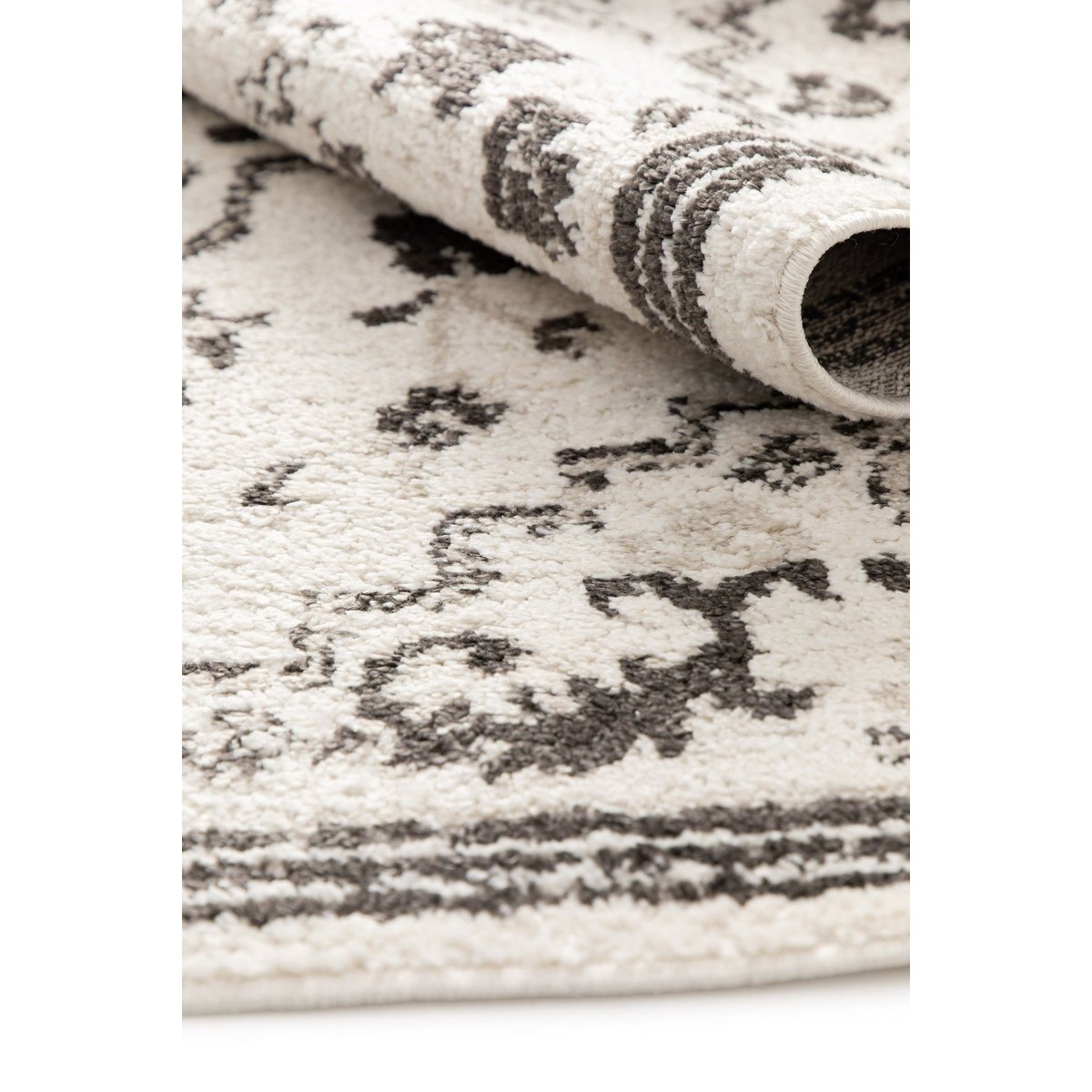 Tapis doux en relief haut-bas ESMA gris minéral, AFK LIVING