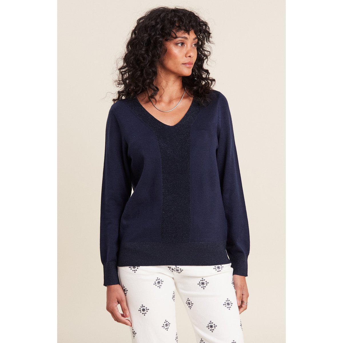 Pull manches longues bleu marine, BREAL