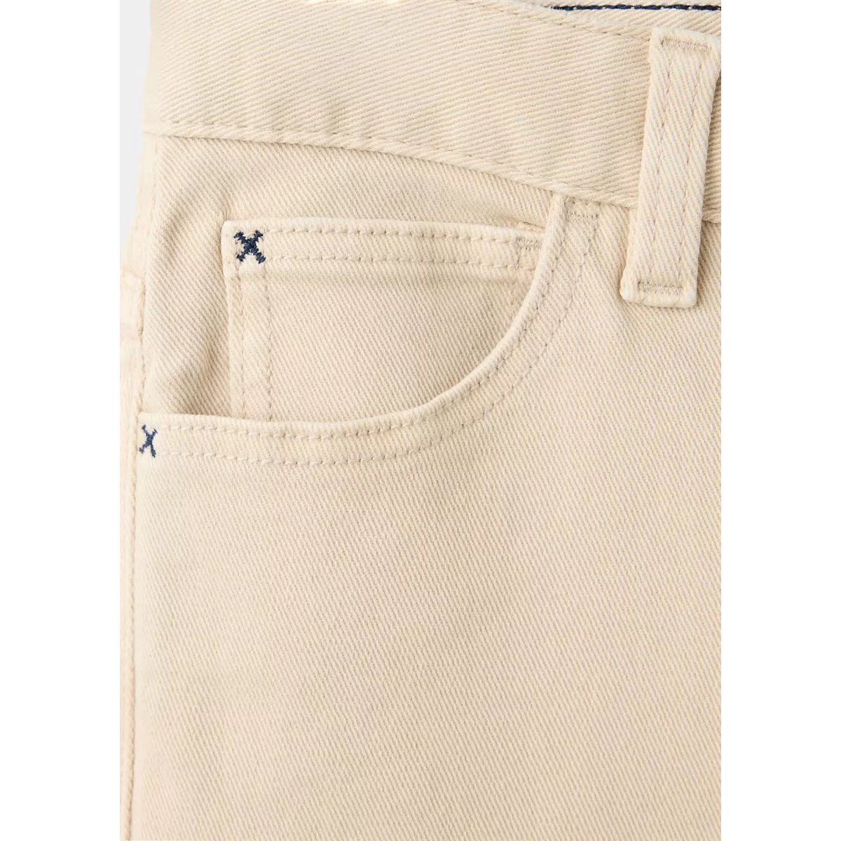 Jean en coton avec ourlet retroussé beige, MANGO KIDS