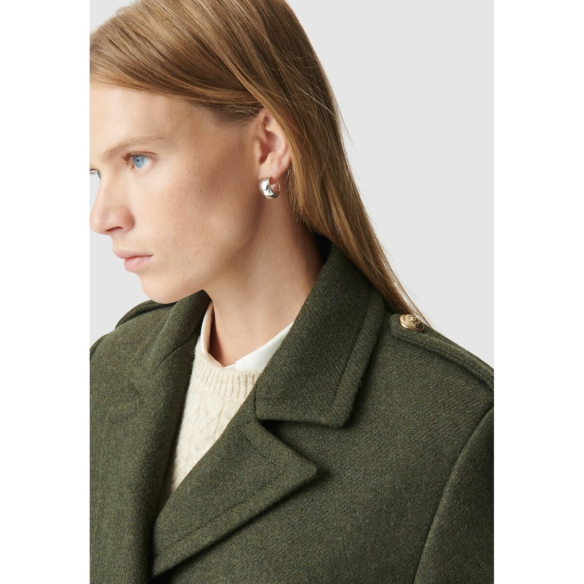 Long Military Coat dark khaki, IKKS