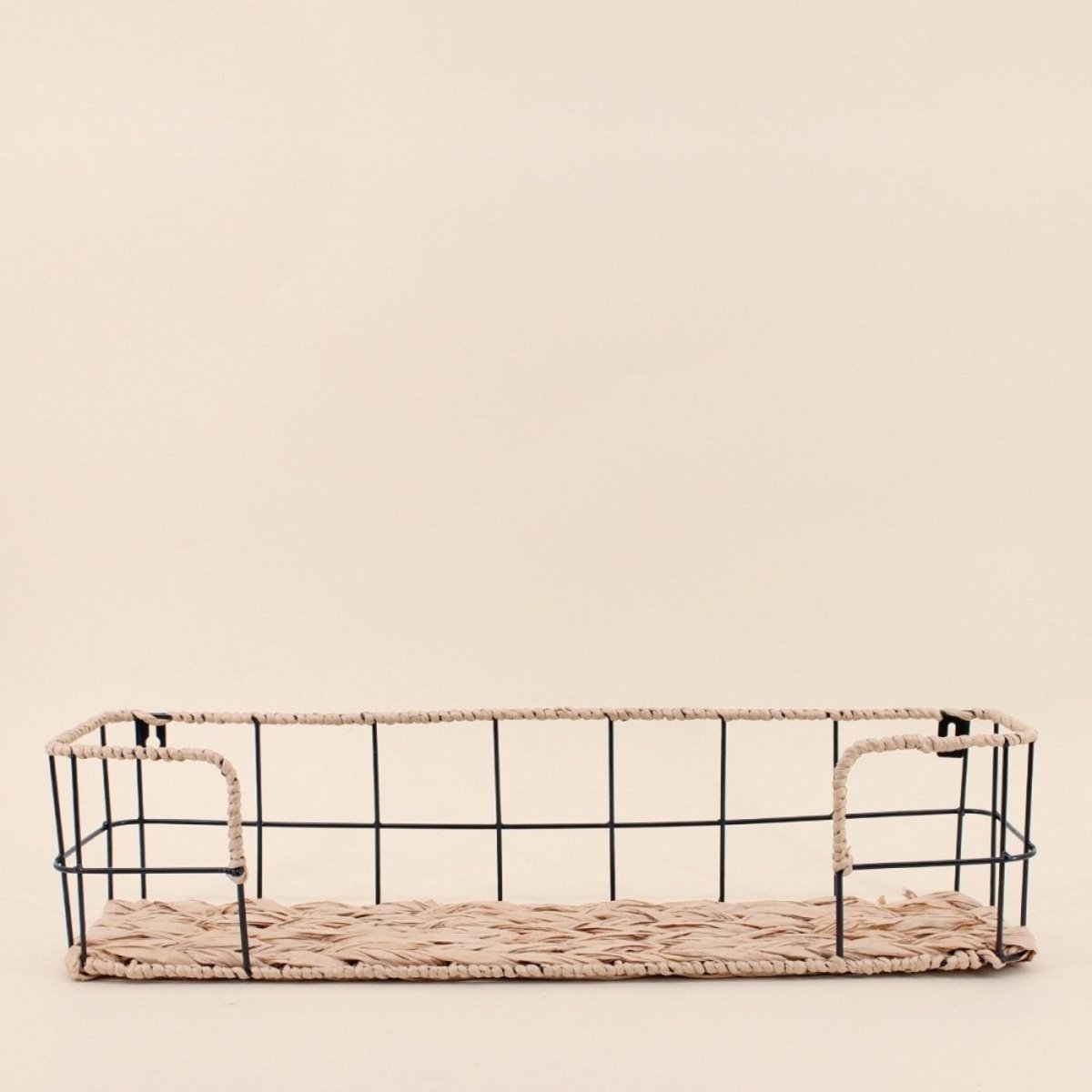 Etagère murale en corde et métal 55cm noir, ORNAMI