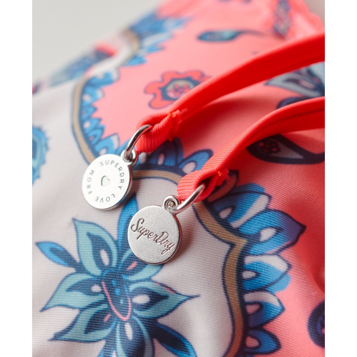 Haut de bikini triangle à nouer bandana rose, SUPERDRY