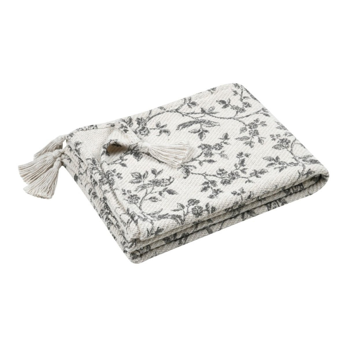 Plaid 125x150 CLARINE à pompons beige, DECORATIE