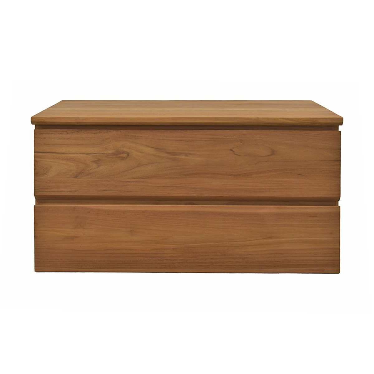 Meuble suspendu 2 tiroirs en teck massif 90 cm - KHARART naturel, WILDWATER