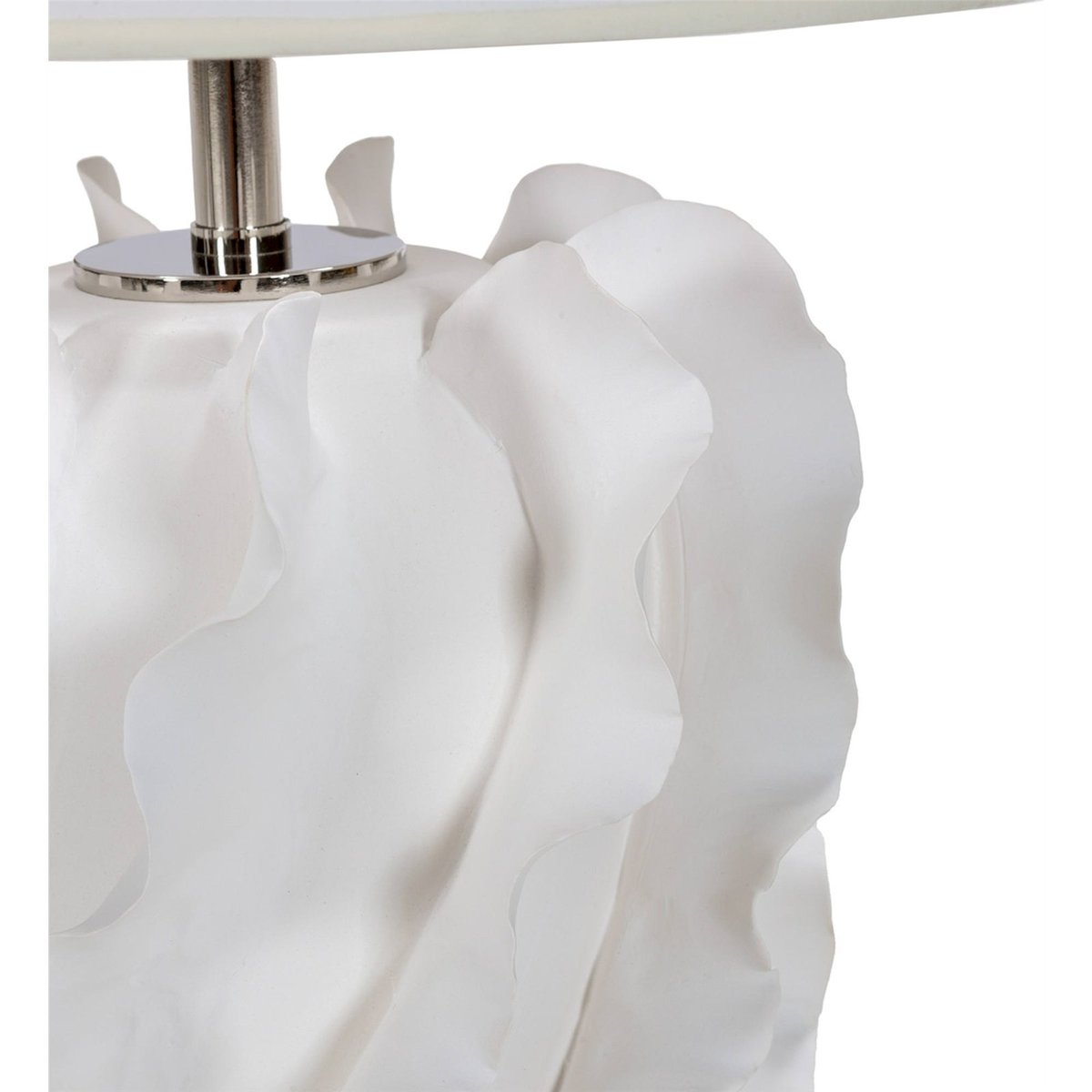Lampe de table sculpturale en céramique nickel et blanc, RECOLLECTION