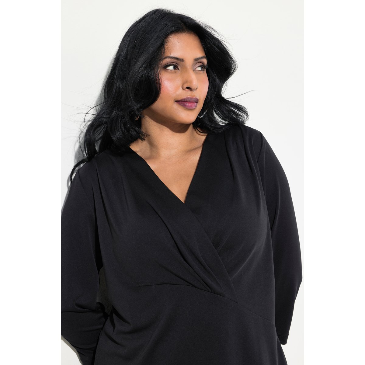 T-shirt esprit cache-cœur, modal mélangé ébène, ULLA POPKEN