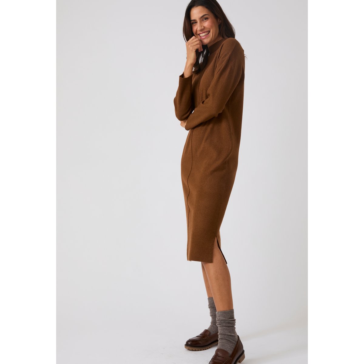 Robe tricot Thermolactyl marron chocolat, DAMART